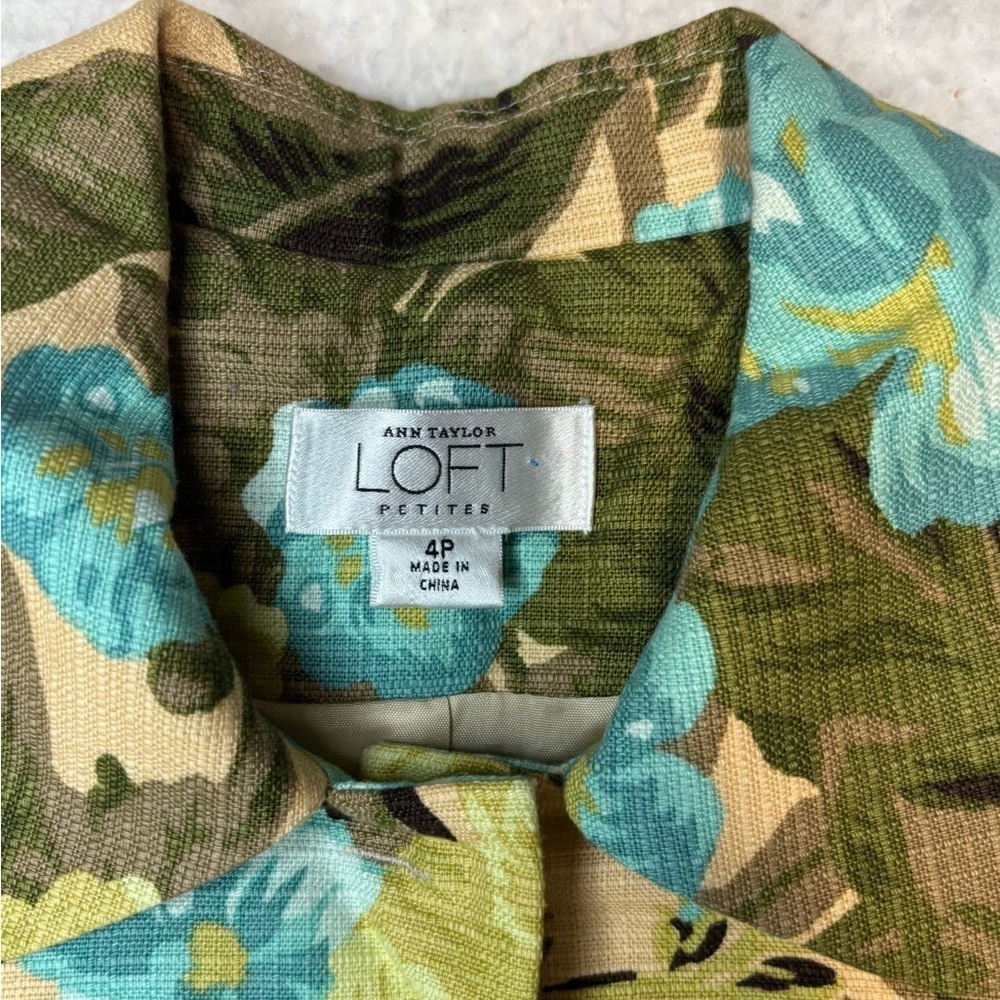 Ann Taylor Loft Women Petite Tropical Floral Print Blazer Jacket - Picture 6 of 11